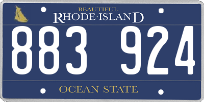 RI license plate 883924