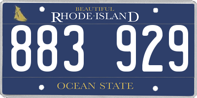 RI license plate 883929