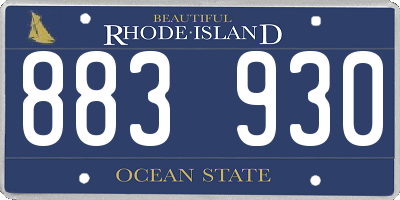RI license plate 883930