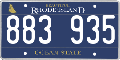 RI license plate 883935