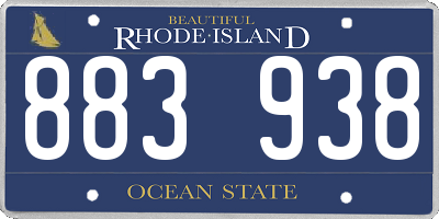 RI license plate 883938