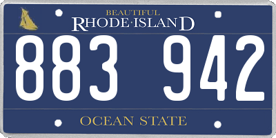 RI license plate 883942