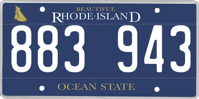 RI license plate 883943