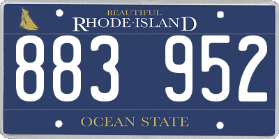 RI license plate 883952