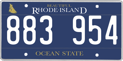 RI license plate 883954