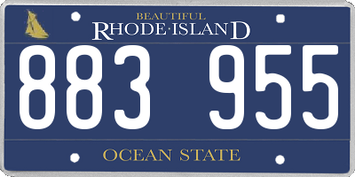 RI license plate 883955