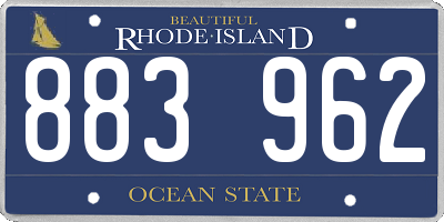 RI license plate 883962