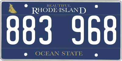 RI license plate 883968