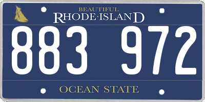 RI license plate 883972