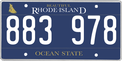 RI license plate 883978