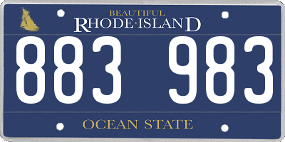 RI license plate 883983