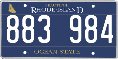 RI license plate 883984