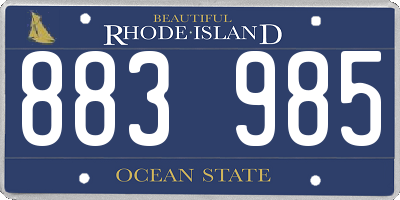 RI license plate 883985