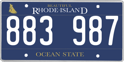 RI license plate 883987