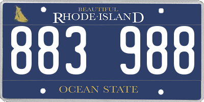 RI license plate 883988