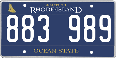 RI license plate 883989