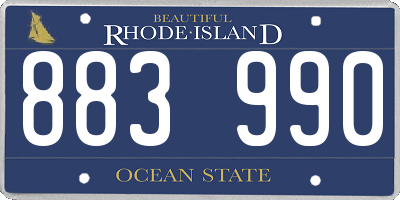 RI license plate 883990