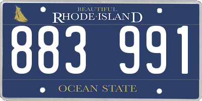RI license plate 883991