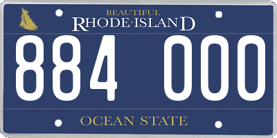 RI license plate 884000