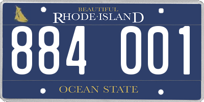 RI license plate 884001
