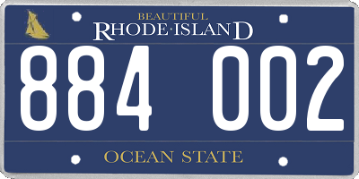 RI license plate 884002