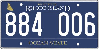 RI license plate 884006