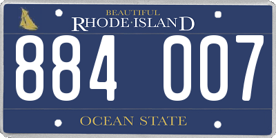 RI license plate 884007