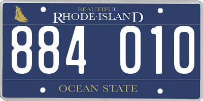 RI license plate 884010