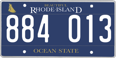 RI license plate 884013
