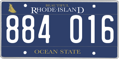 RI license plate 884016