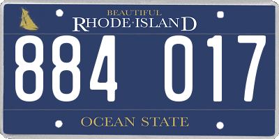 RI license plate 884017