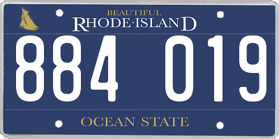 RI license plate 884019
