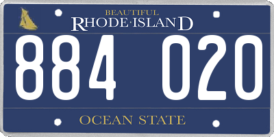 RI license plate 884020