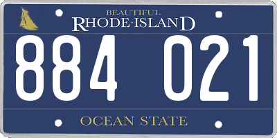 RI license plate 884021