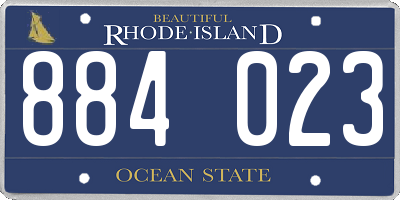 RI license plate 884023