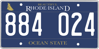 RI license plate 884024
