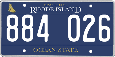 RI license plate 884026
