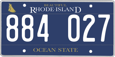 RI license plate 884027