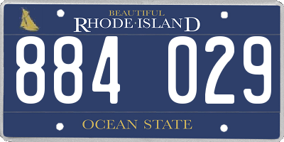 RI license plate 884029