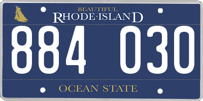 RI license plate 884030