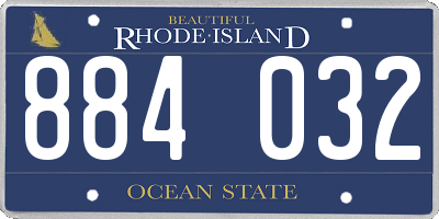 RI license plate 884032