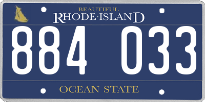 RI license plate 884033