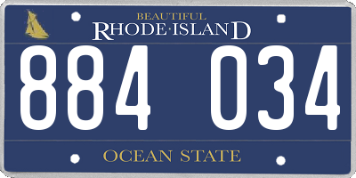 RI license plate 884034