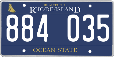 RI license plate 884035
