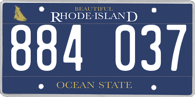 RI license plate 884037