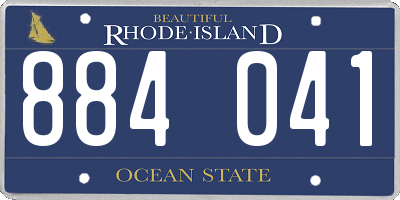 RI license plate 884041