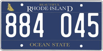 RI license plate 884045