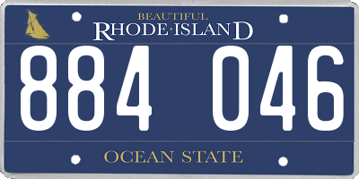 RI license plate 884046