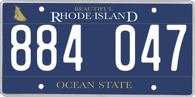 RI license plate 884047