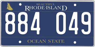 RI license plate 884049